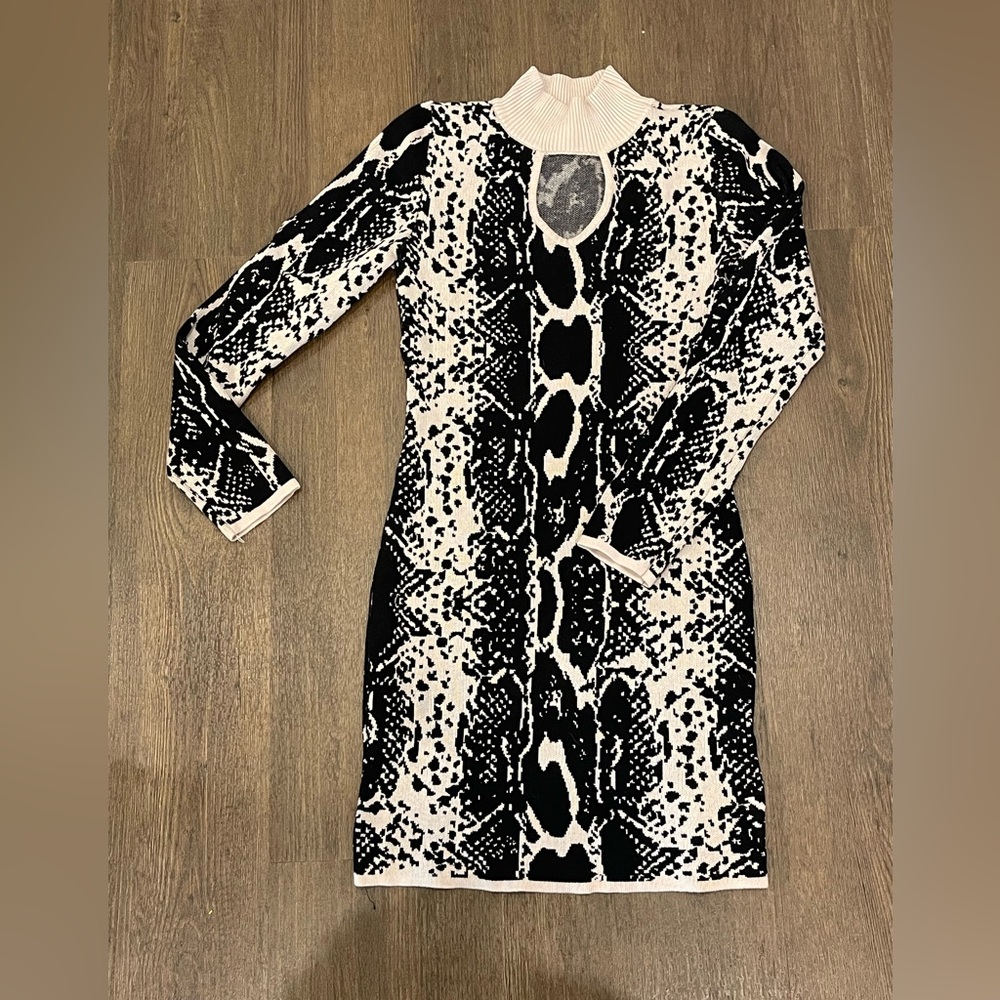 Always Monochrome Long Sleeve Dress